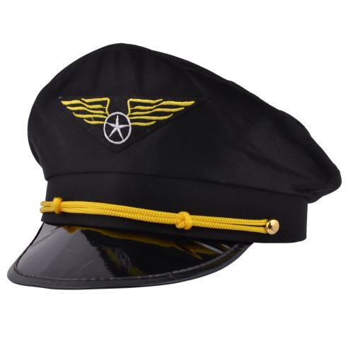 PILOT CAP FANCY DRESS AIRLINE CAPTAIN HAT     