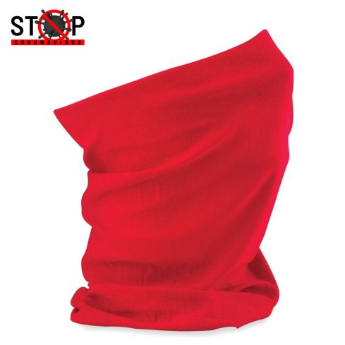 Beechfield Multifunctional Neck Snood Hairband Tube Gaiter Sports Running Headband - Red