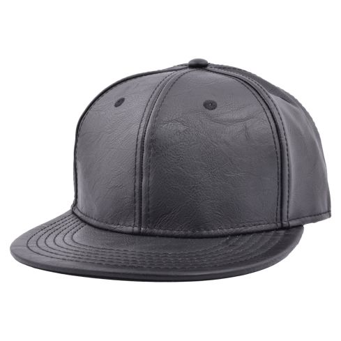 CARBON212 PLAIN PU BUCKLE BACK BASEBALL CAP – BLACK