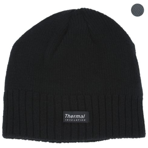 Maz Thermal Short Beanie With Lining - Black/Grey