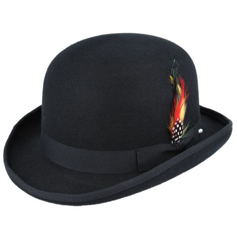 Maz Classic Wool Bowler Hat - Black