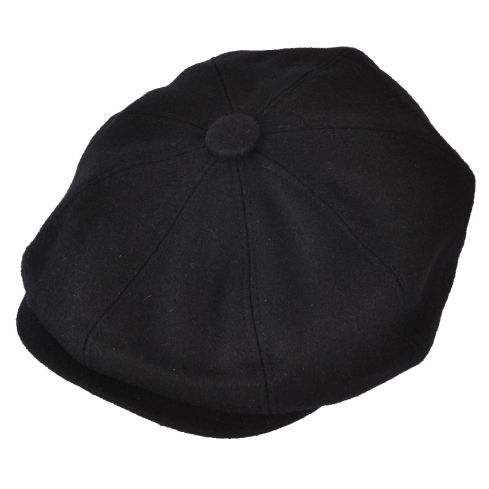G&H Newsboy Cap with Back Extension - Black 
