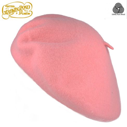 Gladwin Bond 100% Pure Wool Beret - Baby Pink