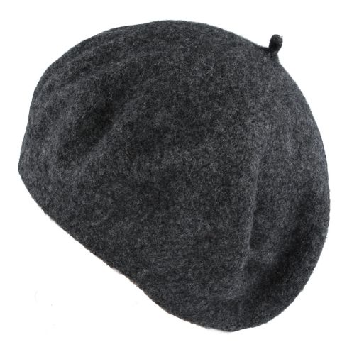 Maz Wool Beret Hat - Dark/Grey