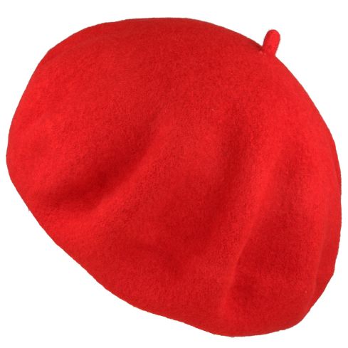Maz 100% Pure Wool French Beret - Red