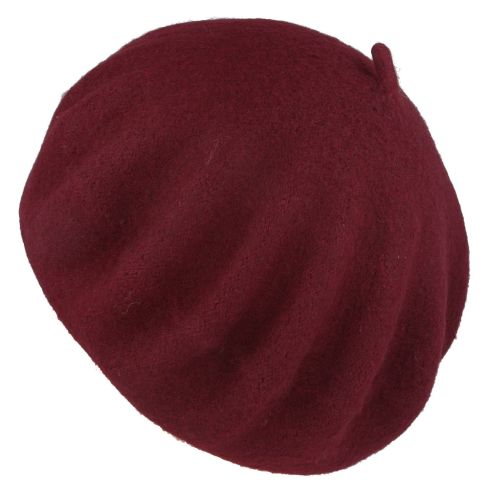 Maz 50% Pure Wool French Beret - Wine