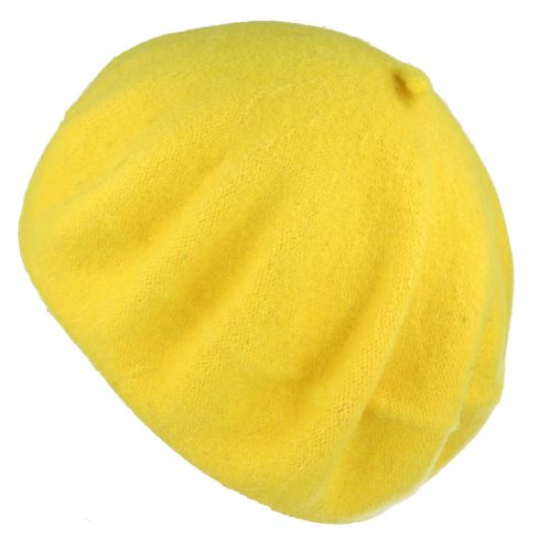 Maz 50% Pure Wool French Beret - Yellow