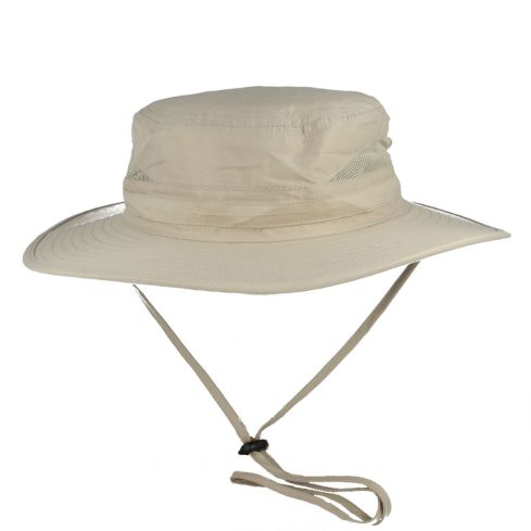 Carbon212 Safari Lightweight Wide Brim Mesh Bucket Hat - Beige