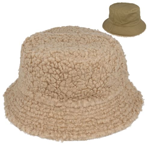 Carbon212 Reversible Fluffy Faux Fur Bucket Hat - Brown