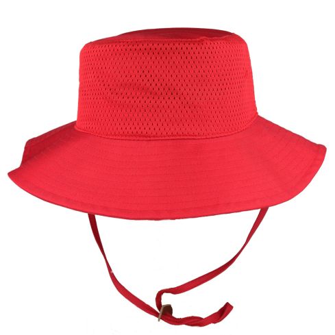 Carbon212 Safari Lightweight Wide Brim Mesh Bucket Hat - Red