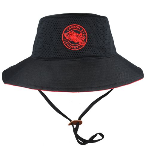 Carbon212 Safari Lightweight Wide Brim Mesh Bucket Hat - Black