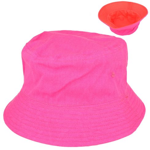 Carbon212 New Reversible Lightweight Neon Bucket Hat - Orange - Pink