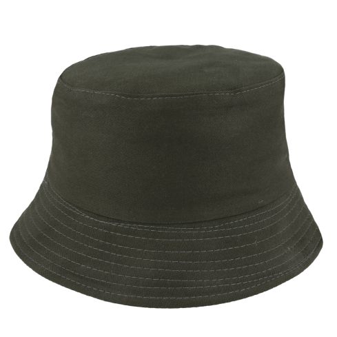 Plain Blank Cotton Fisherman Bucket Hat - Army Green