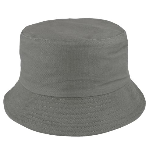 Plain Blank Cotton Fisherman Bucket Hat - Dark Grey