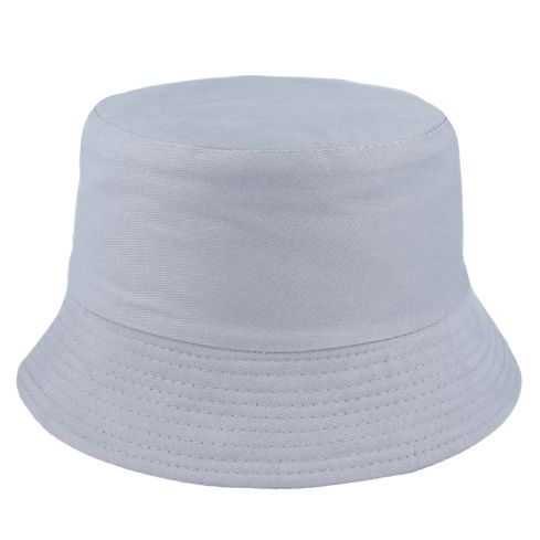Plain Blank Cotton Fisherman Bucket Hat - Grey