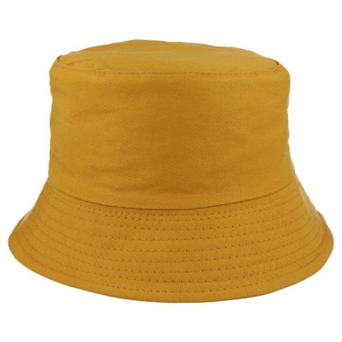 Plain Blank Cotton Fisherman Bucket Hat - Mustard
