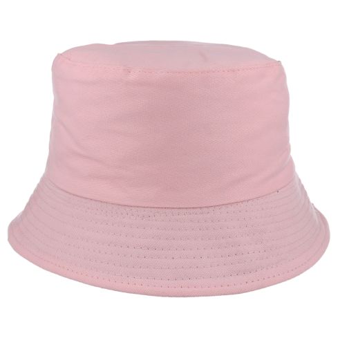 Plain Blank Cotton Fisherman Bucket Hat - Pink