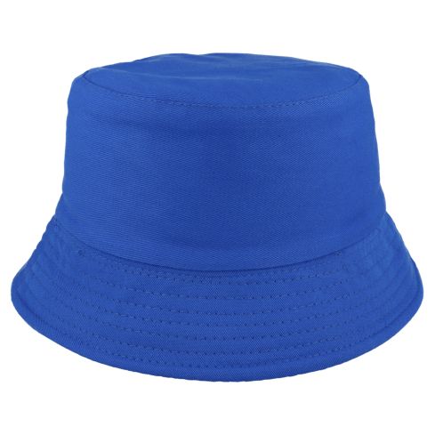 Plain Blank Cotton Fisherman Bucket Hat - Blue