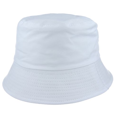 Plain Blank Cotton Fisherman Bucket Hat - White