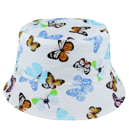 Butterfly Pattern Summer Cotton Fisherman Bucket Hat