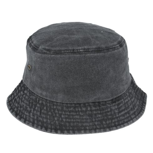 Maz Packable Cotton Bucket Hat - Black
