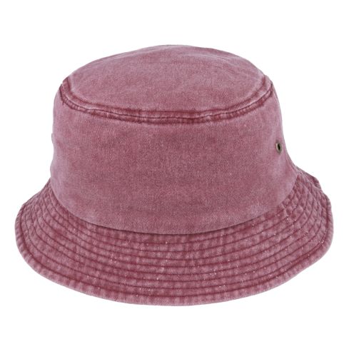 Maz Packable Cotton Bucket Hat - Burgundy