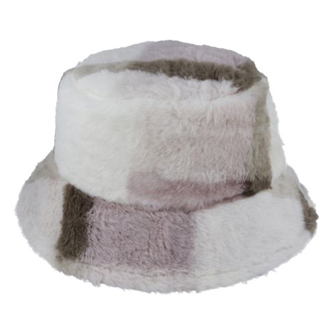 Maz Soft Fluffy Faux Fur Bucket Hat - Multi Colour