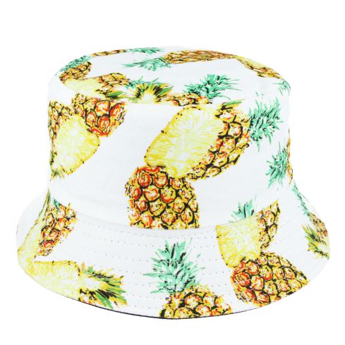 Pineapple Print Summer Cotton Bucket Fisherman Hat 