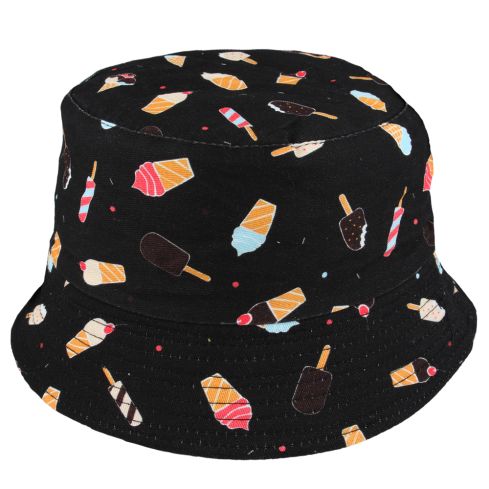 Ice Cream Print Summer Cotton Bucket Fisherman Hat 