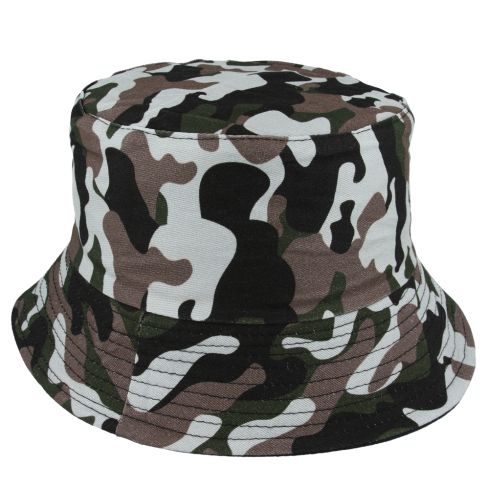 Camouflage Print Summer Cotton Bucket Fisherman Hat - Multi Colour
