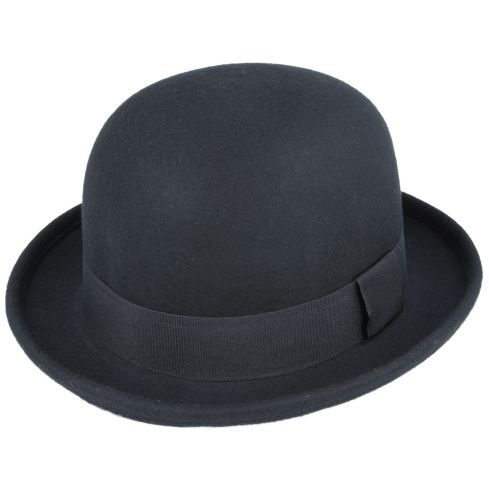 Maz Soft Crushable Wool Bowler Hat - Black 