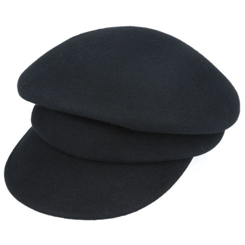 Maz Chic Vintage Wool Cloche Hat With Peak - Black 