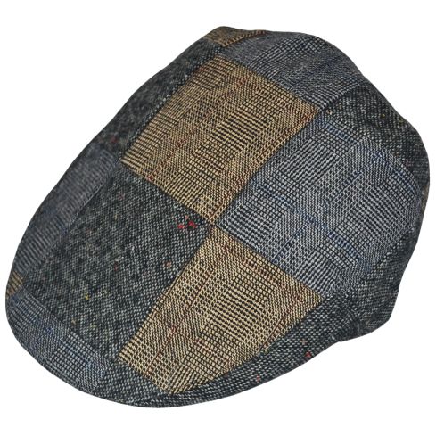 G&H Tweed Patch Flat Cap - Multi