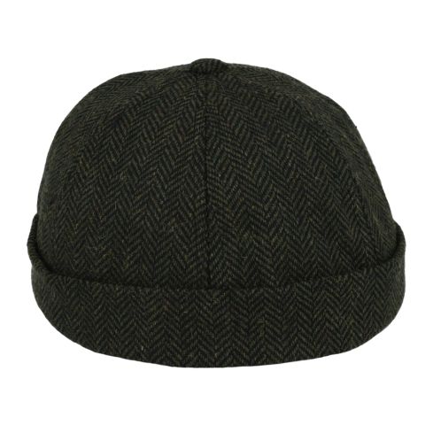 Maz Herringbone Docker Rolled Cuff Retro Fashion Brimless Hats