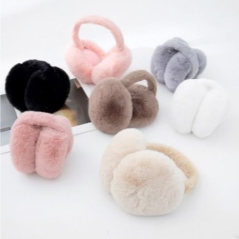 Maz Foldable Faux Fur Earmuffs Assorted Colours