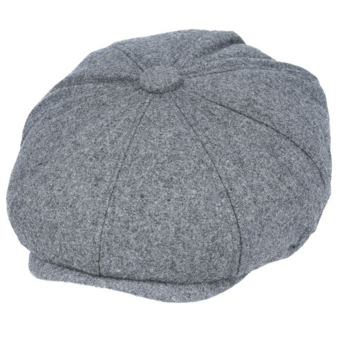 Maz Wool 8 Panel Newsboy Cap with Elastic at the Back - Charcoal