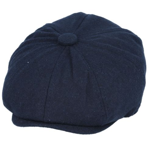 Maz Wool 8 Panel Newsboy Cap with Elastic at the Back - Navy