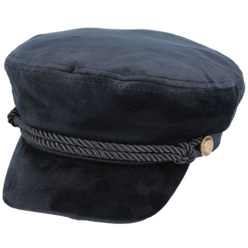 Maz Velvet Breton, Sailor, Captain Hat - Black