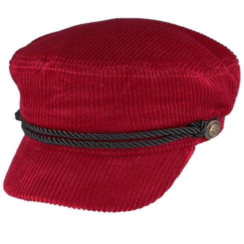 Maz Corduroy Breton, Sailor, Captain Hat - Red