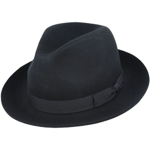 Gladwin Bond Snap Brim Wool Fedora Hat - Black