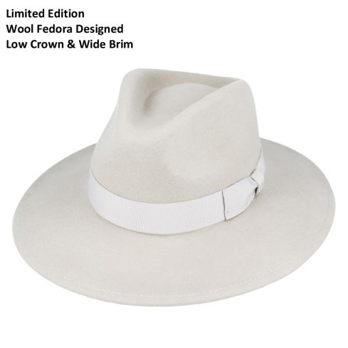 Maz Wide Brim Wool Crushable Fedora Hats