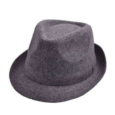 Maz Plain Wool Trilby Hat - Dark/Grey