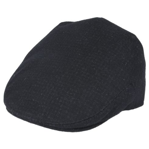 G&H Wool Tweed Flat Cap - Black