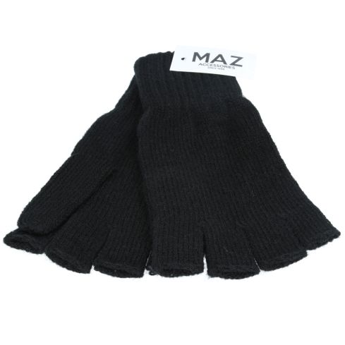 Maz Unisex Fingerless Gloves - Black