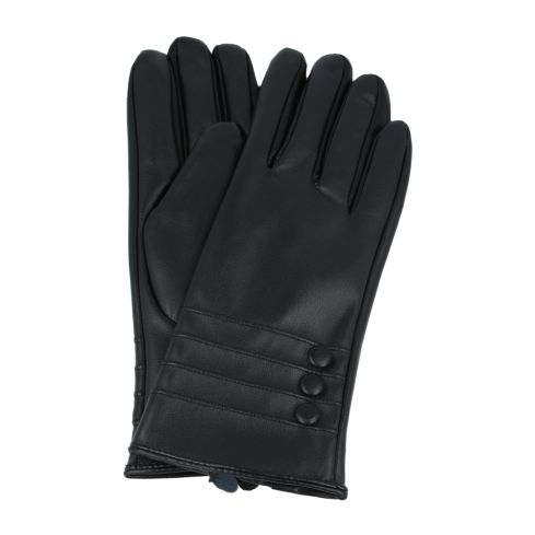 Maz Women’s PU Gloves With Soft Warm Lining - Black