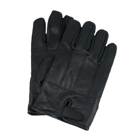 Maz Men’s Genuine Leather Gloves With Soft Warm Lining - Black