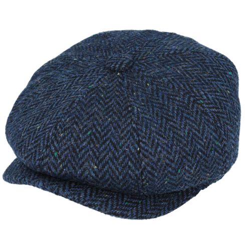 G&H Wool Herringbone Newsboy Cap - Blue