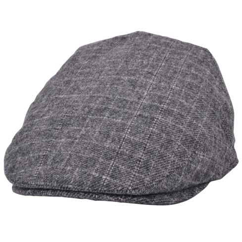 G&H Check Tweed Flat Cap - Grey