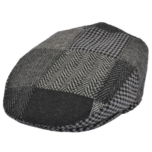 Maz Trendy Tweed Patch Flat Cap - Grey
