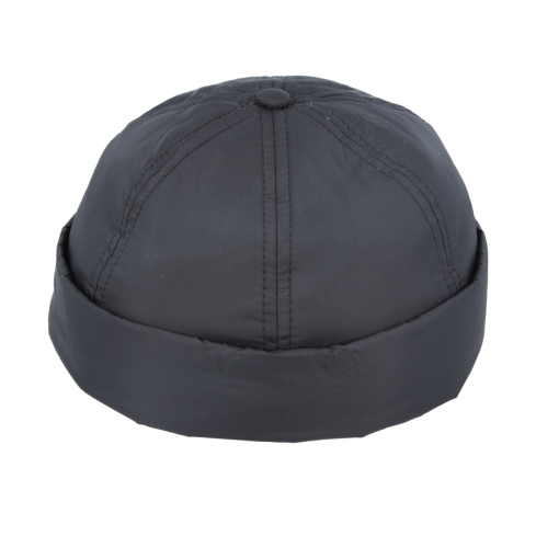 Maz  Nylon Waterproof Docker Rolled Cuff Retro Fashion Brimless Hat - Black